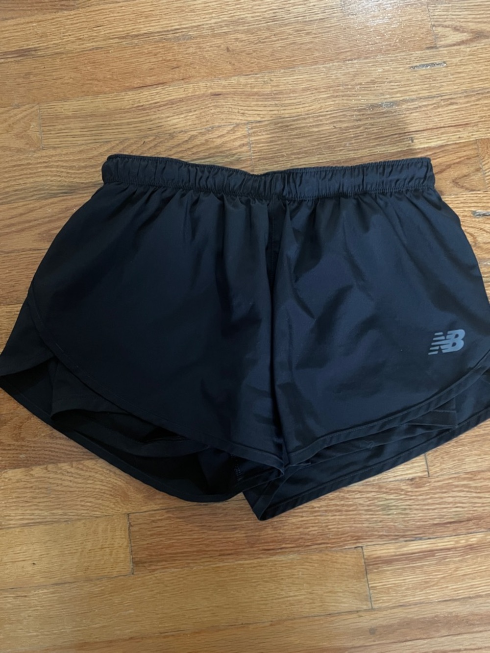 New Balance Women's Black Layered Athletic Shorts